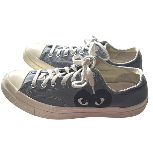 Comme des Garçons Play x Converse Chuck 70 Low Sneakers Gray Black Size 11 - Picture 5 of 11